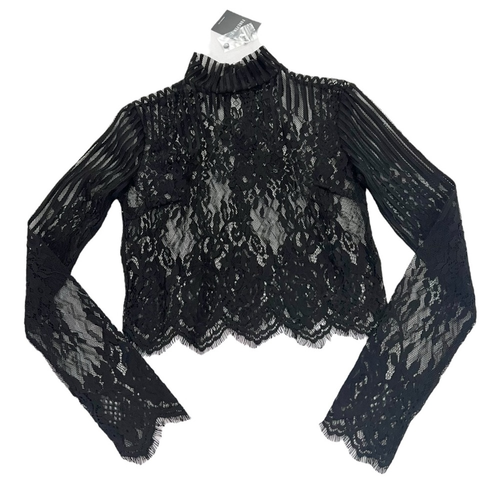 Forever 21 Black Lace Crop Top Small NWT